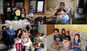 A series of photos showing children in their room.